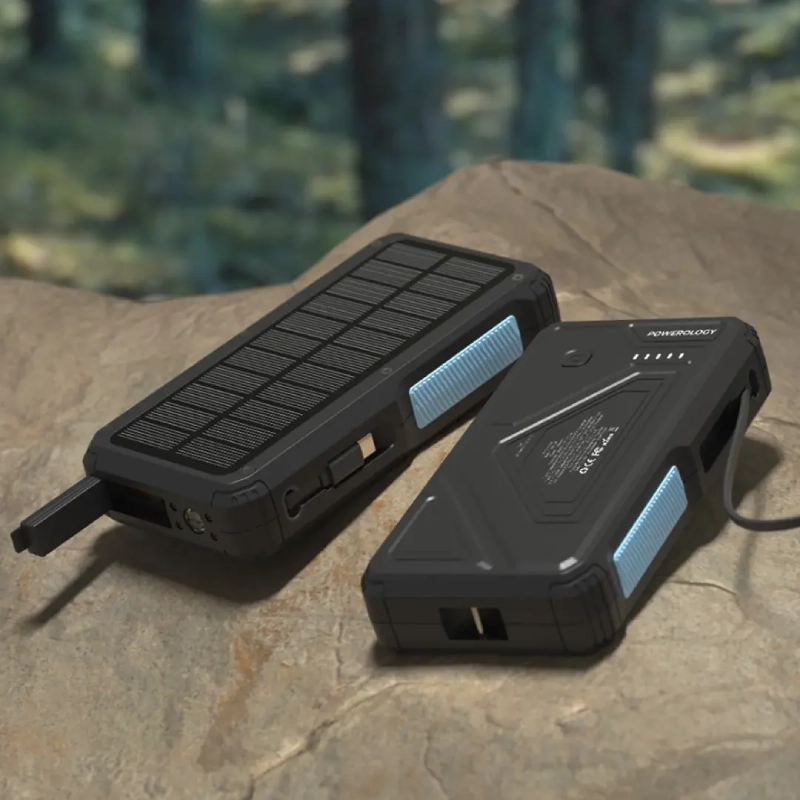 Powerology 20000mAh Solar Wireless Charging Power Bank